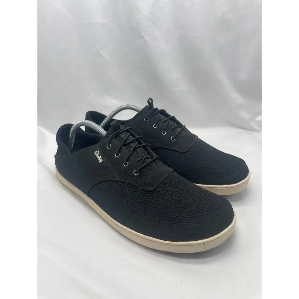 Olukai Men's‎ Nohea Moku Mesh Black Slip Ons Boat Shoes Mens 11.5